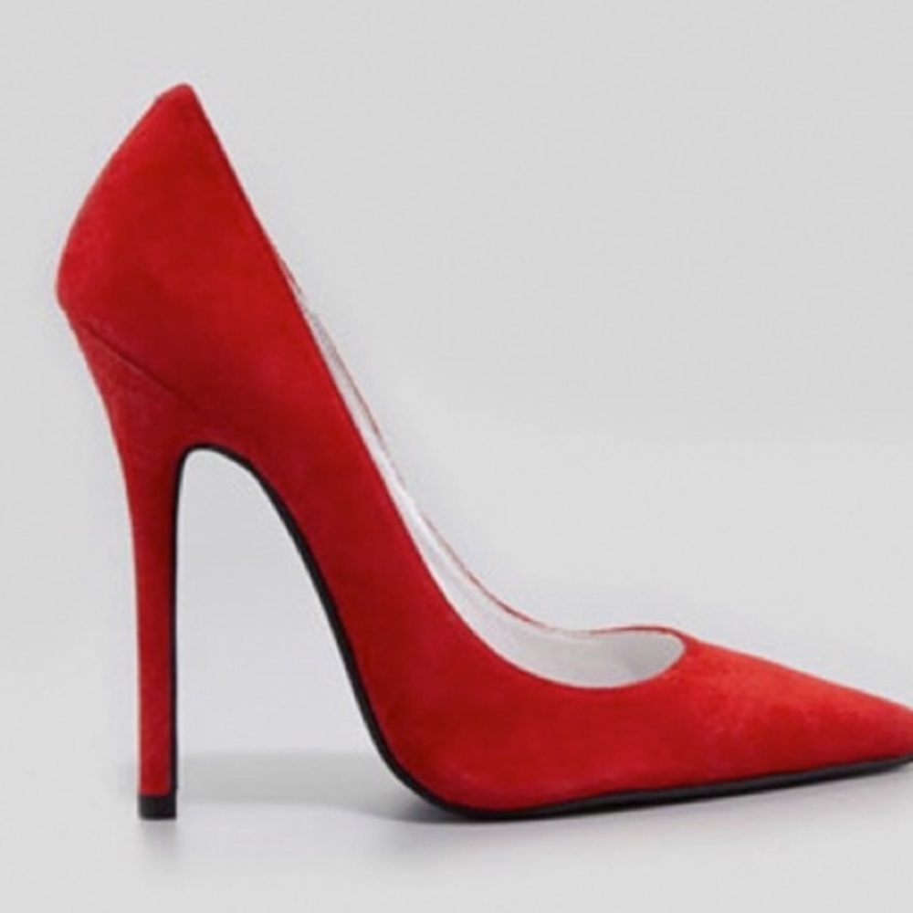 Jeffrey Campbell red suede “darling” pump